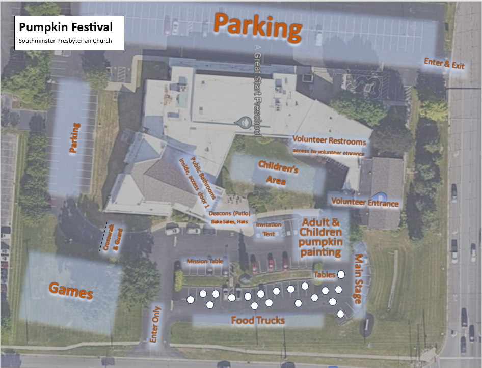 PUMPKIN FESTIVAL PARKING MAP Southminster Presbyterian Church